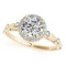 CERTIFIED 18K YELLOW GOLD 1.56 CT G-H/VS-SI1 DIAMOND HALO ENGAGEMENT RING