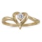 Certified 10k Yellow Gold Round White Topaz Heart Ring 0.11 CTW