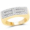 14K Yellow Gold Plated 0.25 Carat Genuine White Diamond .925 Sterling Silver Ring