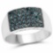 0.48 Carat Genuine Blue Diamond .925 Sterling Silver Ring