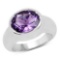 4.25 Carat Genuine Amethyst .925 Sterling Silver Ring