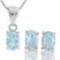 1 3/5 CARAT BABY SWISS BLUE TOPAZ 925 STERLING SILVER SET