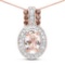 18K Rose Gold Plated 0.95 Carat Genuine Morganite, Smoky Quartz and White Zircon .925 Sterling Silve