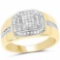 14K Yellow Gold Plated 0.29 Carat Genuine White Diamond .925 Sterling Silver Ring