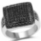 0.60 Carat Genuine Black Diamond .925 Sterling Silver Ring