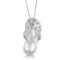 Flip Flop Shaped Diamond Pendant Necklace 14k White Gold (0.15ct)