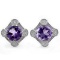 3.61 CARAT TW AMETHYST & GENUINE DIAMOND PLATINUM OVER 0.925 STERLING SILVER EARRINGS