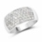 1.21 Carat Genuine White Diamond .925 Sterling Silver Ring