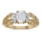 Certified 10k Yellow Gold Oval White Topaz And Diamond Ring 0.93 CTW