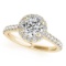 CERTIFIED 18K YELLOW GOLD 1.32 CT G-H/VS-SI1 DIAMOND HALO ENGAGEMENT RING