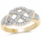 14K Yellow Gold Plated 0.21 Carat Genuine White Diamond .925 Sterling Silver Ring