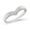 Certified 10K White Gold Diamond Chevron Ring 0.07 CTW