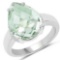 7.40 Carat Genuine Green Amethyst .925 Sterling Silver Ring