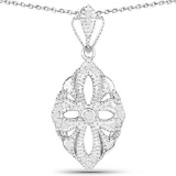 0.23 Carat Genuine White Diamond .925 Sterling Silver Pendant