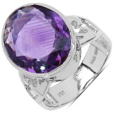 7.83 Carat Genuine Amethyst .925 Sterling Silver Ring