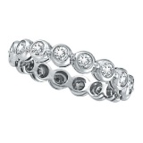 Bezel-Set Diamond Eternity Ring Band 14k White Gold (1.00ct)