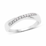 0.09 Carat Genuine White Diamond .925 Sterling Silver Ring