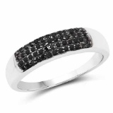 0.22 Carat Genuine Black Diamond .925 Sterling Silver Ring