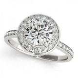 CERTIFIED PLATINUM 1.54 CT G-H/VS-SI1 DIAMOND HALO ENGAGEMENT RING