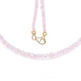 14K Yellow Gold Plated 60.00 Carat Genuine Morganite .925 Sterling Silver Necklace