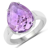 6.00 Carat Genuine Amethyst .925 Sterling Silver Ring