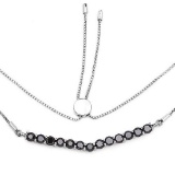 2.28 Carat Genuine Black Diamond .925 Sterling Silver Necklace