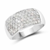 1.21 Carat Genuine White Diamond .925 Sterling Silver Ring