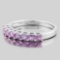 3/4 CARAT (8 PCS) PURPLE SAPPHIRE 9KT SOLID GOLD BAND RING