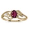 Certified 10k Yellow Gold Oval Rhodolite Garnet And Diamond Ring 0.5 CTW