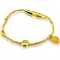 24K GOLD PLATED, CHARM AND BEAD STRECHABLE BRACELET 0.925 STERLING SILVER BRACELET