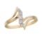 Certified 14K Yellow Gold and Diamond Bypass Promise Ring 0.17 CTW