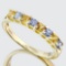 3/4 CARAT (8 PCS) SAPPHIRE (VS) 9KT SOLID GOLD BAND RING