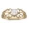 Certified 10k Yellow Gold Pearl Filagree Ring