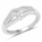 0.31 Carat Genuine White Diamond .925 Sterling Silver Ring