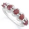 9 1/5 CARAT RUBY & DIAMOND 925 STERLING SILVER RING