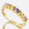 2/3 CARAT (8 PCS) MULTI COLOR SAPPHIRE (VS) 9KT SOLID GOLD BAND RING