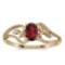 Certified 14k Yellow Gold Oval Garnet And Diamond Ring 0.48 CTW