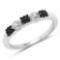 0.15 Carat Genuine Black Diamond and White Diamond .925 Sterling Silver Ring