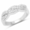0.34 Carat Genuine White Diamond .925 Sterling Silver Ring
