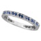 Blue Sapphire Stackable Anniversary Band in 14k White Gold