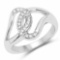 0.12 Carat Genuine White Diamond .925 Sterling Silver Ring