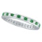Emerald and Diamond Channel Set Eternity Band Ring Palladium (1.04ct)