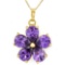 CREATED AMETHYST 18K GOLD PLATED GERMAN SILVER PENDANT