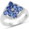 2.17 Carat Genuine Kyanite & White Diamond .925 Sterling Silver Ring