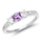 1.52 Carat Genuine Amethyst and White Cubic Zirconia .925 Sterling Silver Ring