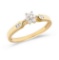 Certified 10K Yellow Gold Diamond Cluster Ring 0.09 CTW