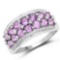 1.44 Carat Genuine Amethyst and White Topaz .925 Sterling Silver Ring