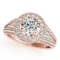CERTIFIED 18K ROSE GOLD 1.09 CT G-H/VS-SI1 DIAMOND HALO ENGAGEMENT RING