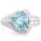 2 4/5 CARAT BABY SWISS BLUE TOPAZ & DIAMOND 925 STERLING SILVER RING