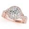 CERTIFIED 18K ROSE GOLD 1.01 CT G-H/VS-SI1 DIAMOND HALO ENGAGEMENT RING